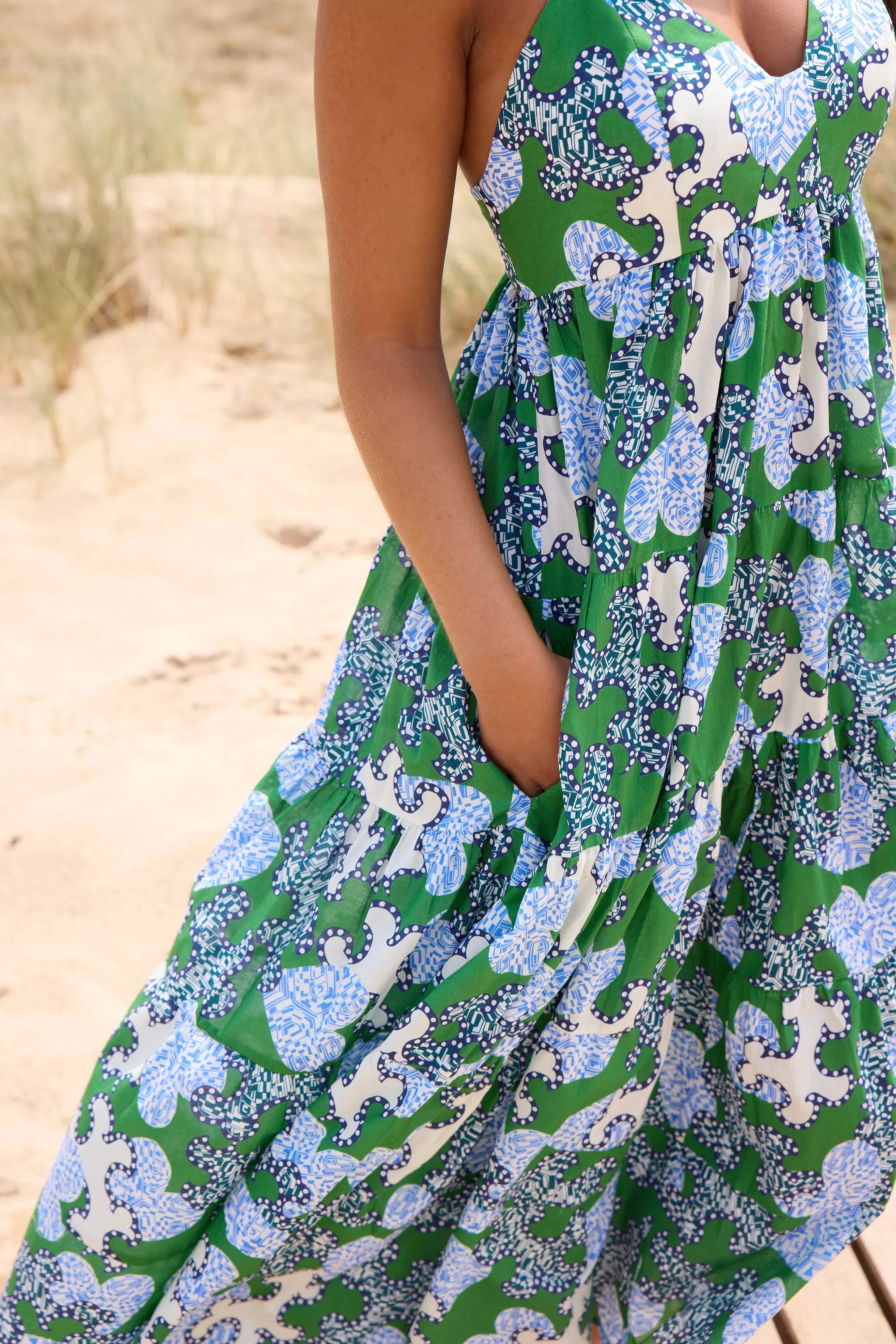 Andre Halter Dress in Blue Hearts sold by Beau & Ro product image thumbnail 5