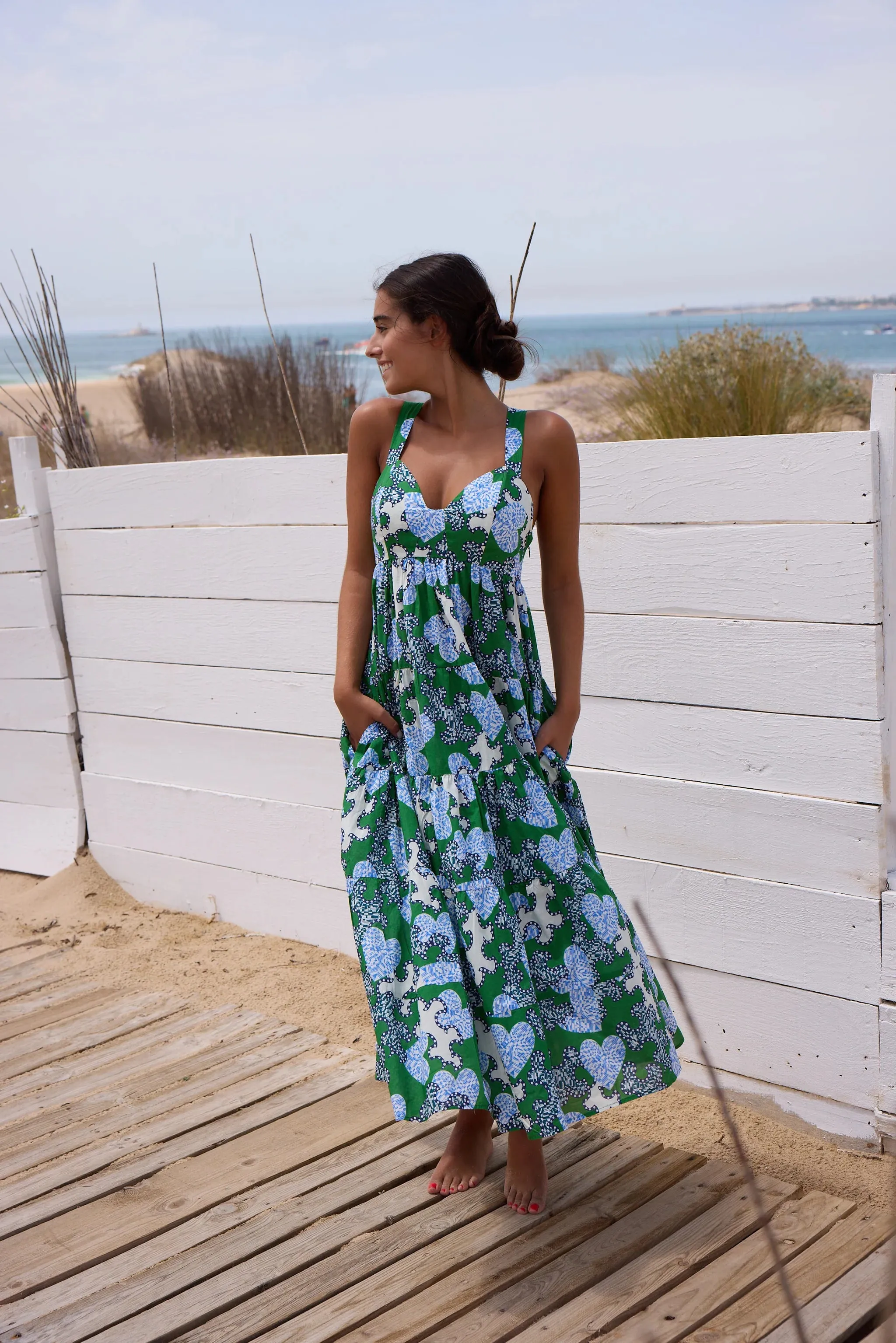 Andre Halter Dress in Blue Hearts sold by Beau & Ro product image thumbnail 2