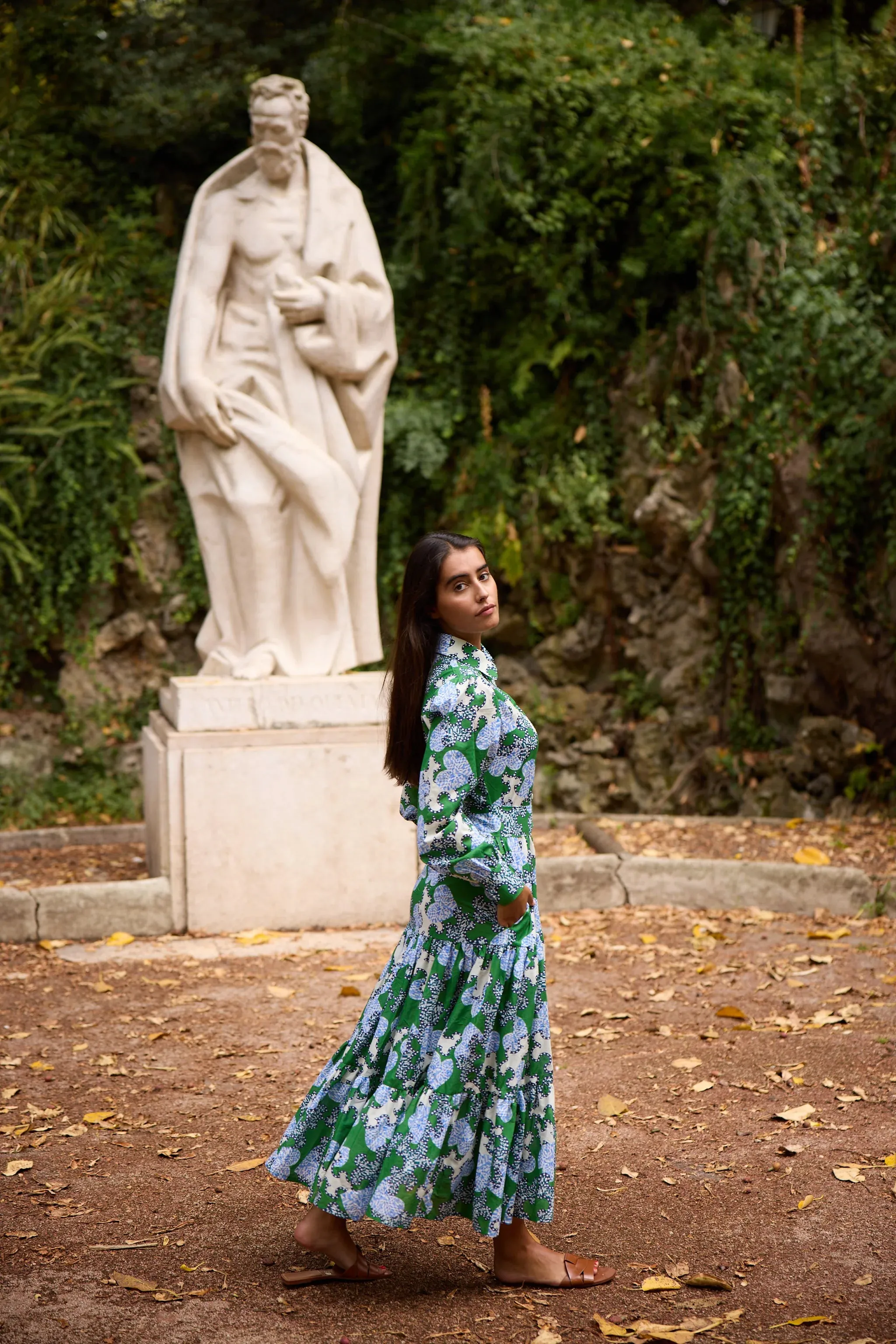 Gabriela Military Dress in Blue Hearts sold by Beau & Ro product image thumbnail 4