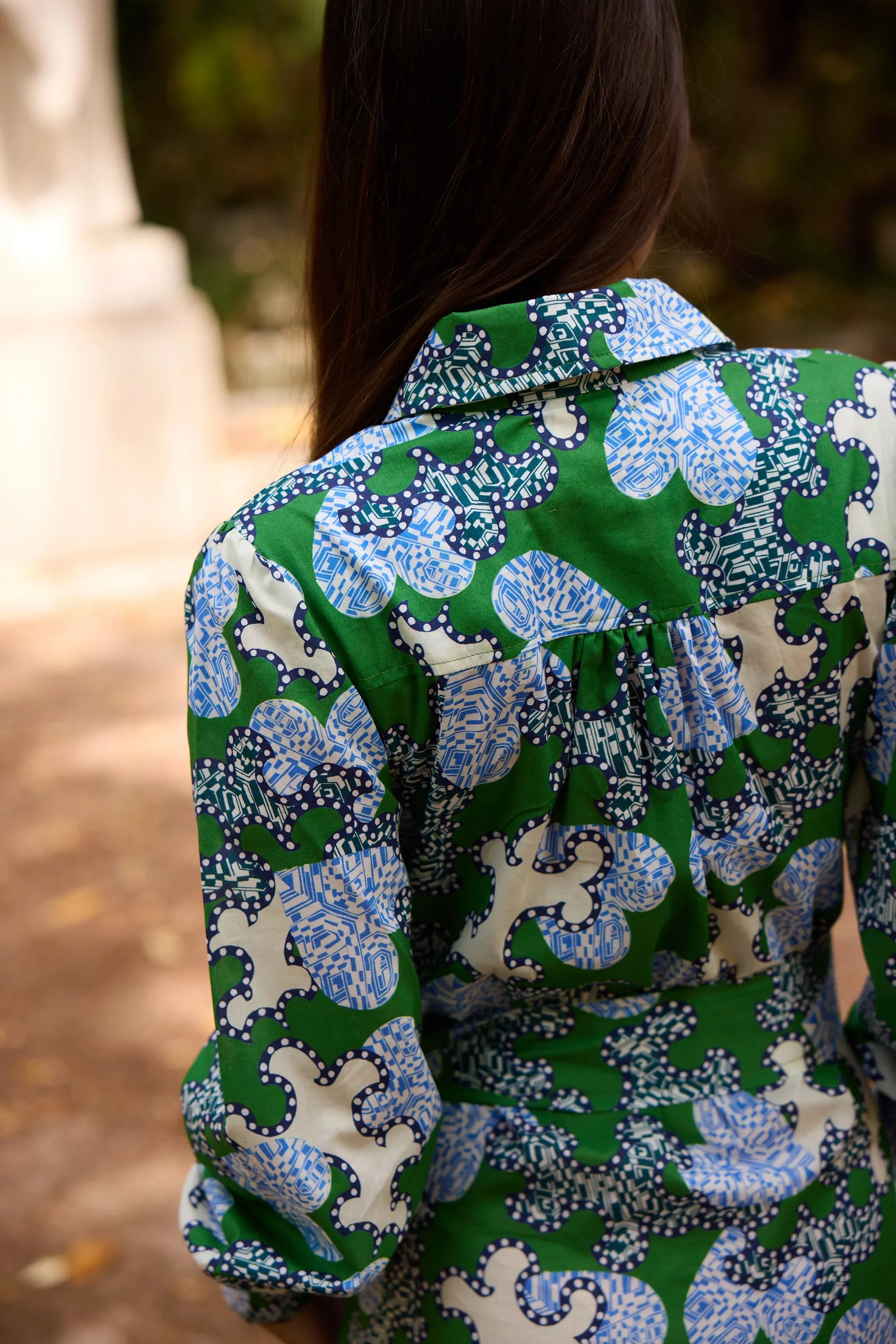 Gabriela Military Dress in Blue Hearts sold by Beau & Ro product image thumbnail 3