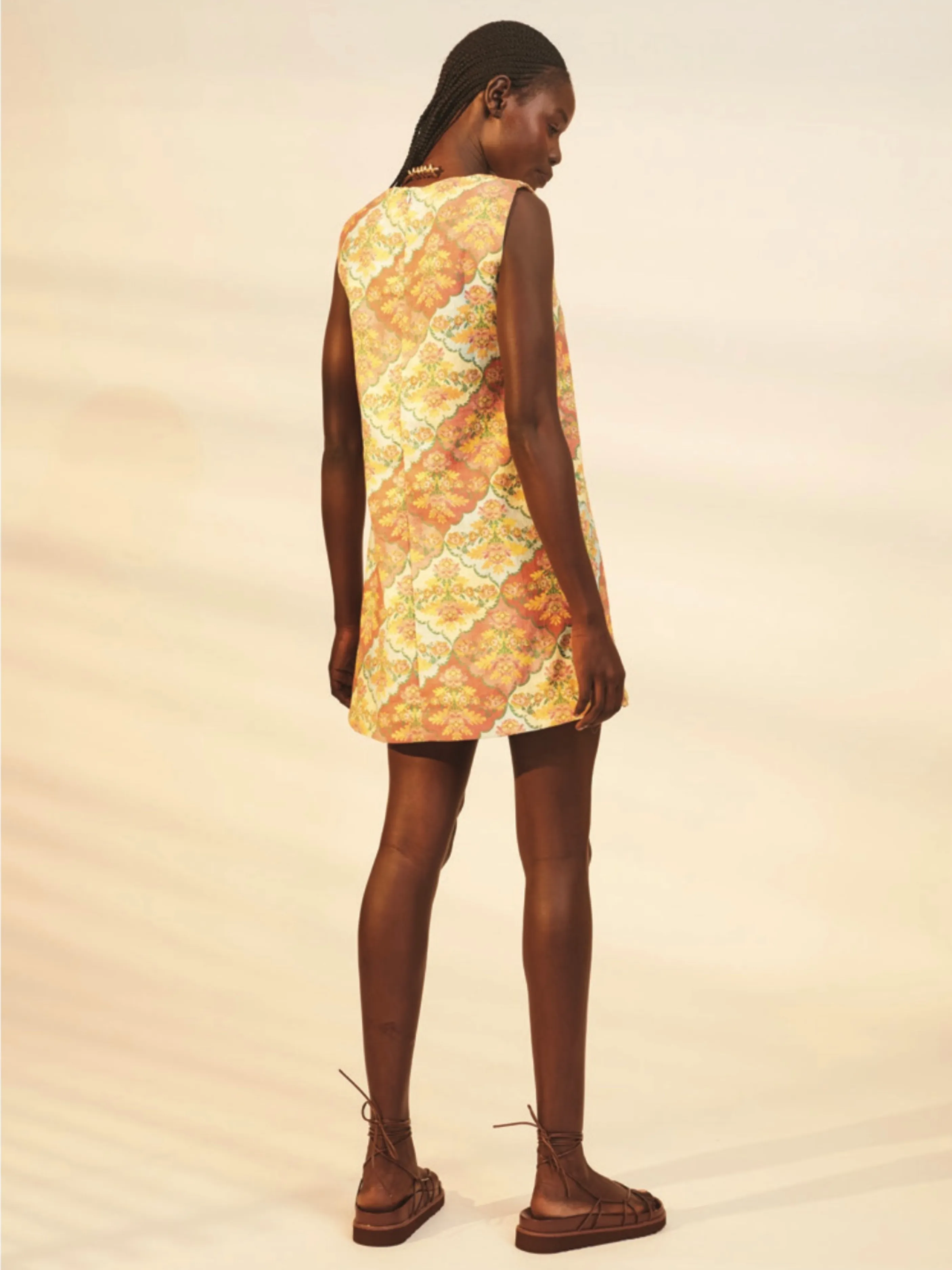 Kataya A-Line Mini Dress in Tablecloth Print sold by Beau & Ro product image thumbnail 2