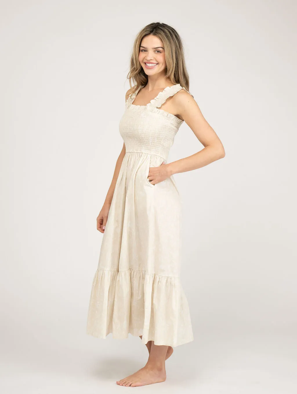 The Page Midi Dress | Ivory Stars & Shells sold by Beau & Ro product image thumbnail 3