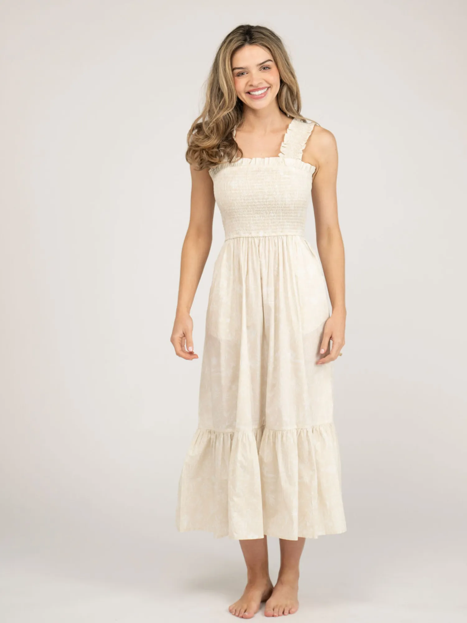 The Page Midi Dress | Ivory Stars & Shells sold by Beau & Ro