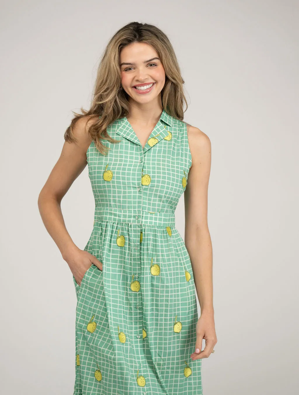 The Eliza Dress | Lemon Check sold by Beau & Ro product image thumbnail 2