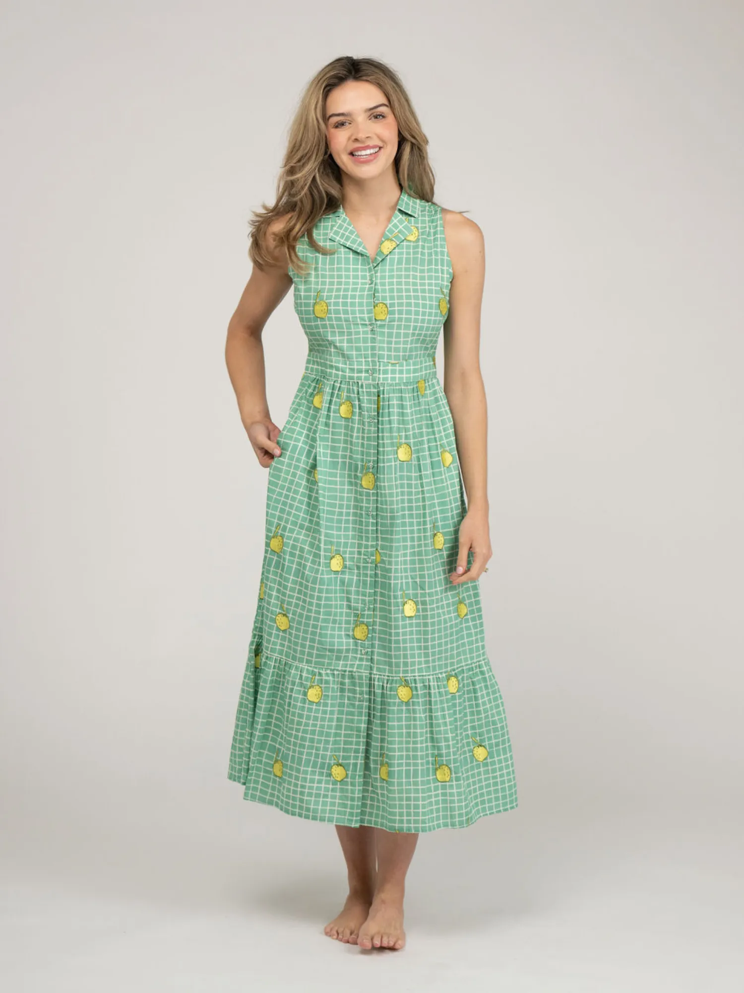 The Eliza Dress | Lemon Check sold by Beau & Ro
