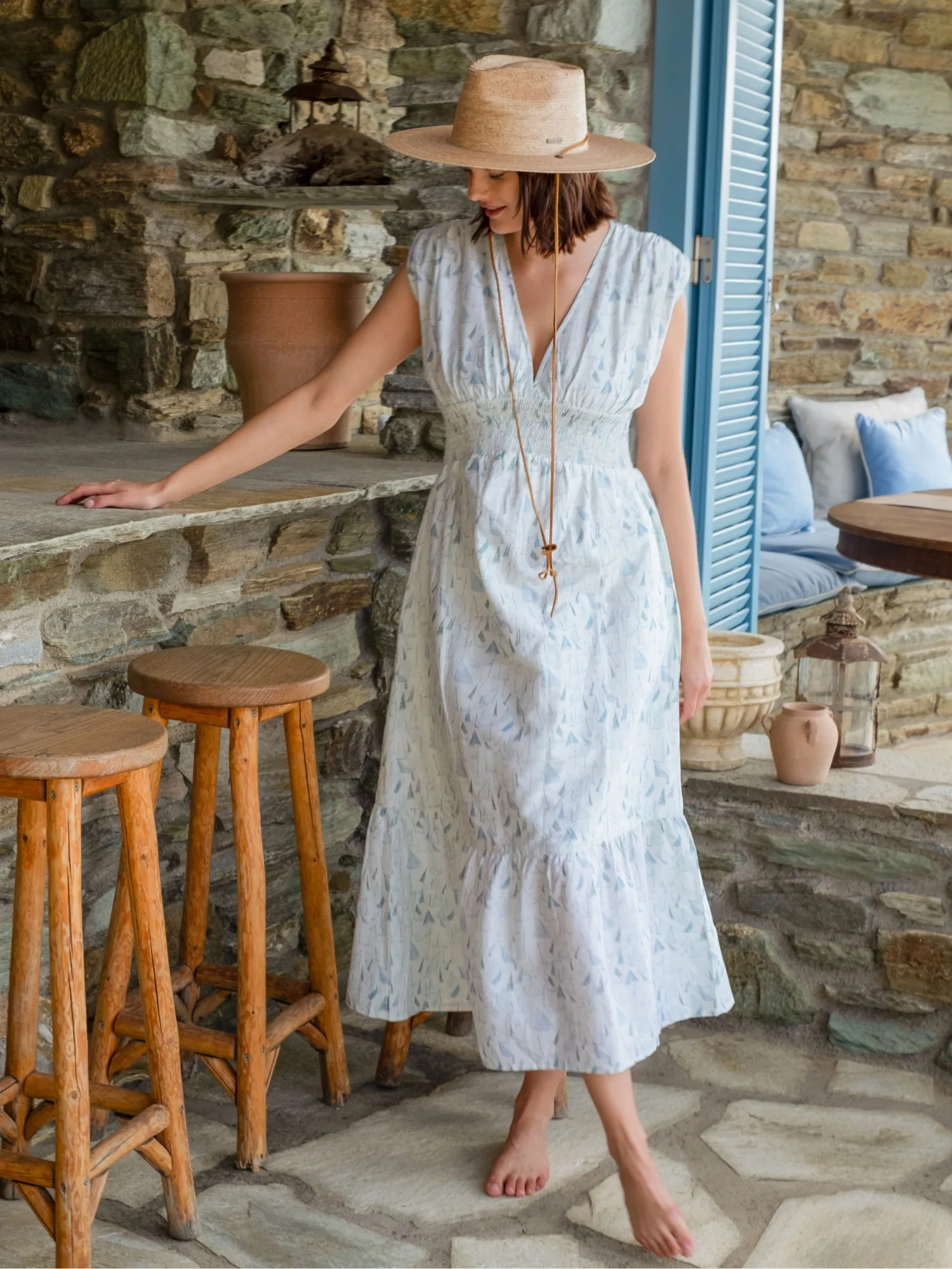 The Lauren Dress | Sailboats sold by Beau & Ro product image thumbnail 2