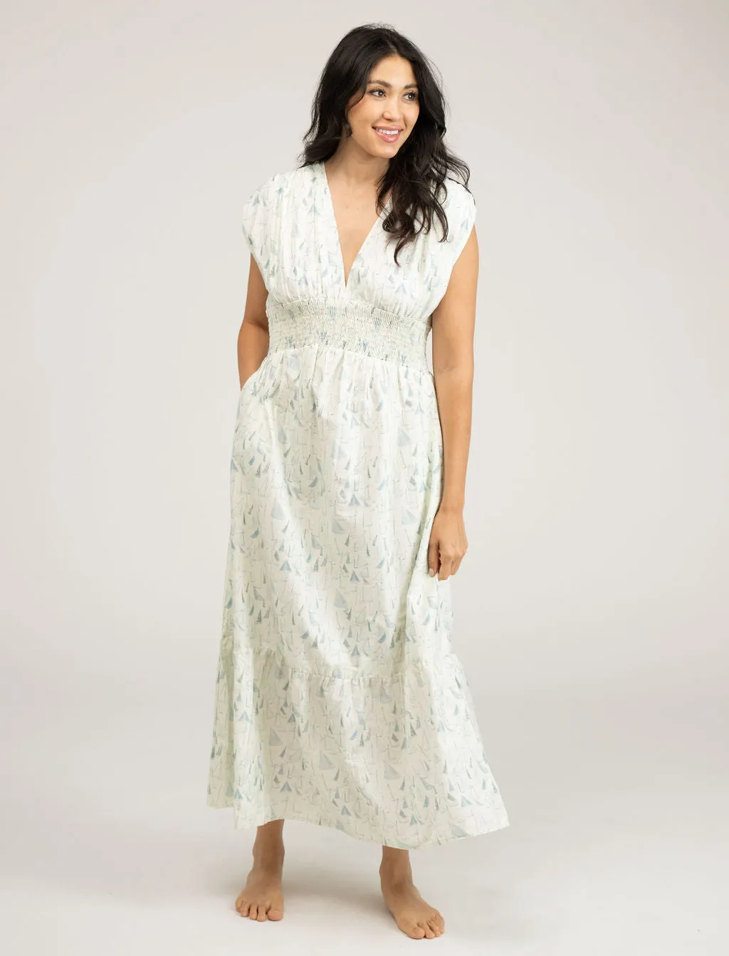 The Lauren Dress | Sailboats sold by Beau & Ro product image thumbnail 5