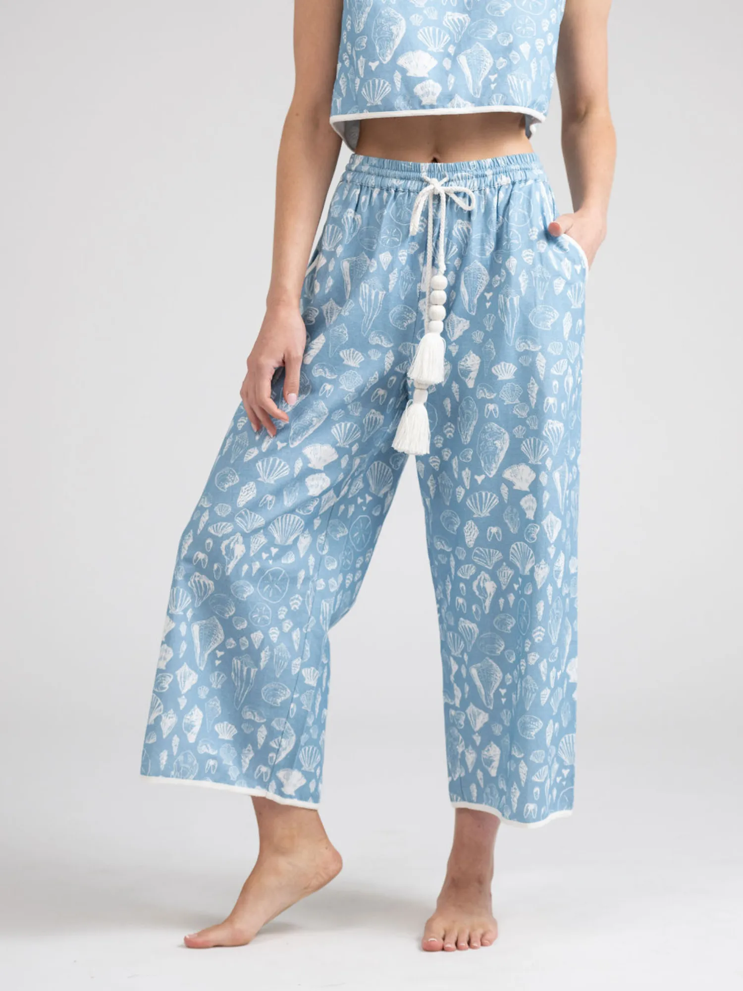 The Beach Pant | Blue Shells sold by Beau & Ro