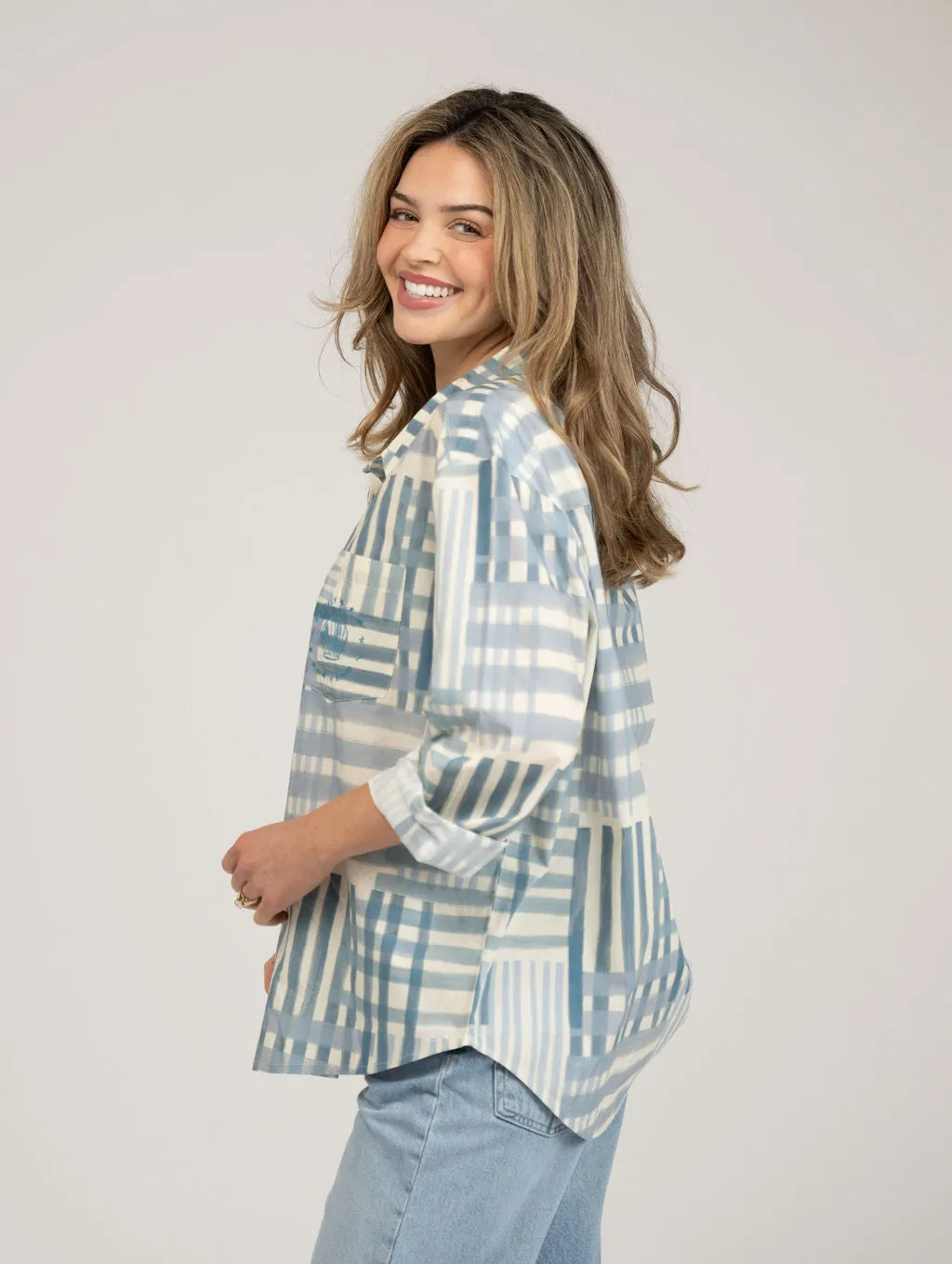 The Big Shirt | Blue Check sold by Beau & Ro product image thumbnail 2