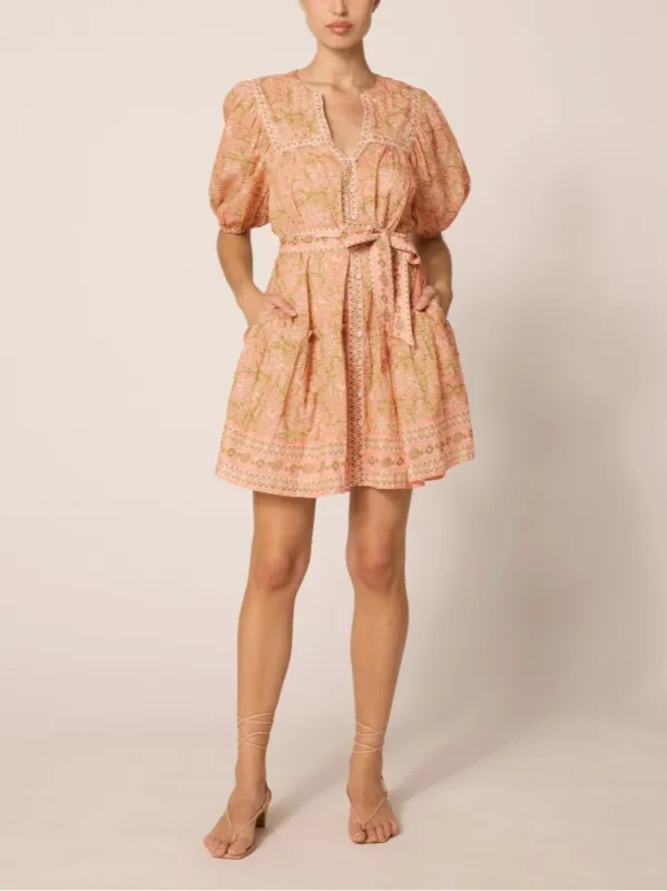 Calista Mini Dress in Cecil Blush sold by Beau & Ro