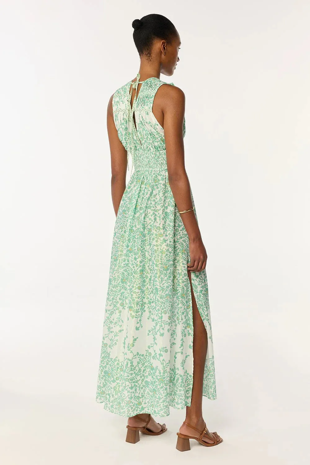 Chiara Long Dress in Green Lazuli sold by Beau & Ro product image thumbnail 3