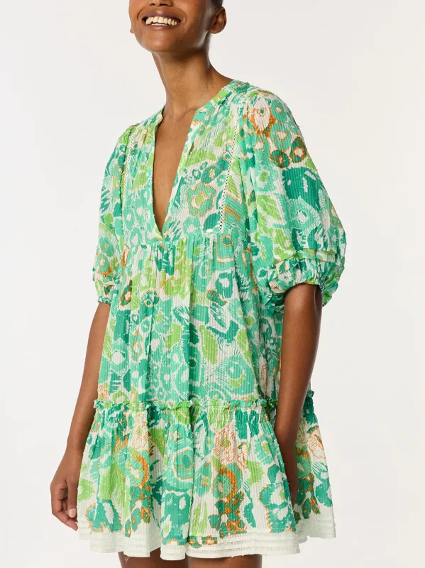 Aria Mini Dress in Green Pencilleo sold by Beau & Ro