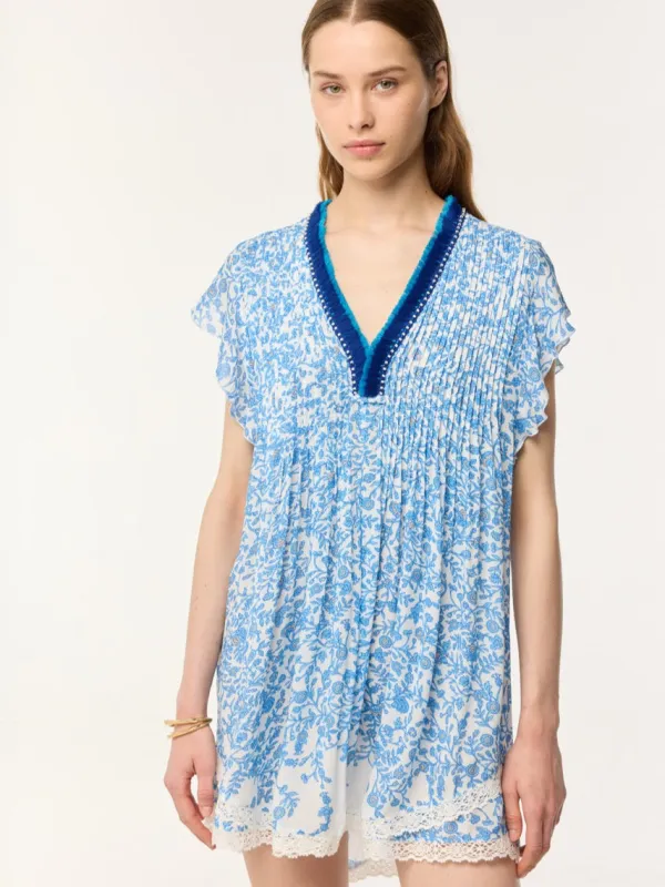 Sasha Mini Dress in Blue Lazuli sold by Beau & Ro