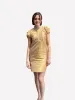 Gold Silk Shift Dress sold by Beau & Ro
