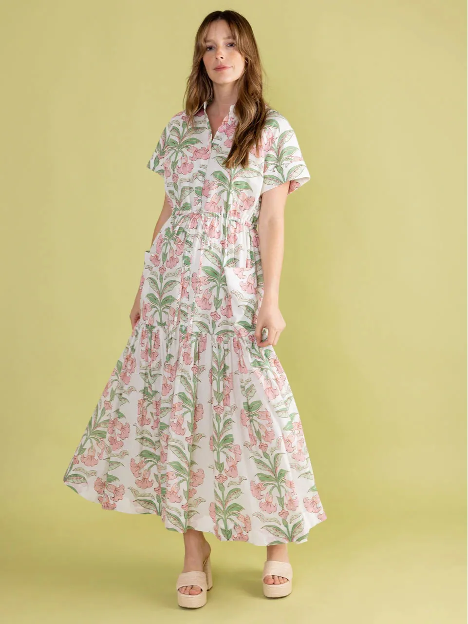 Lucie Dress in Lily Stripe sold by Beau & Ro