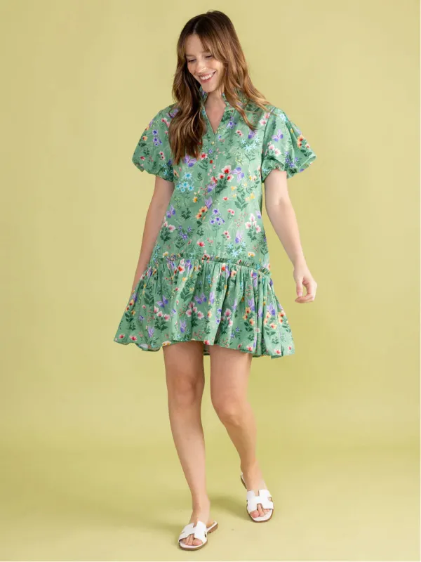 Gia Dress in Grass Botanical sold by Beau & Ro