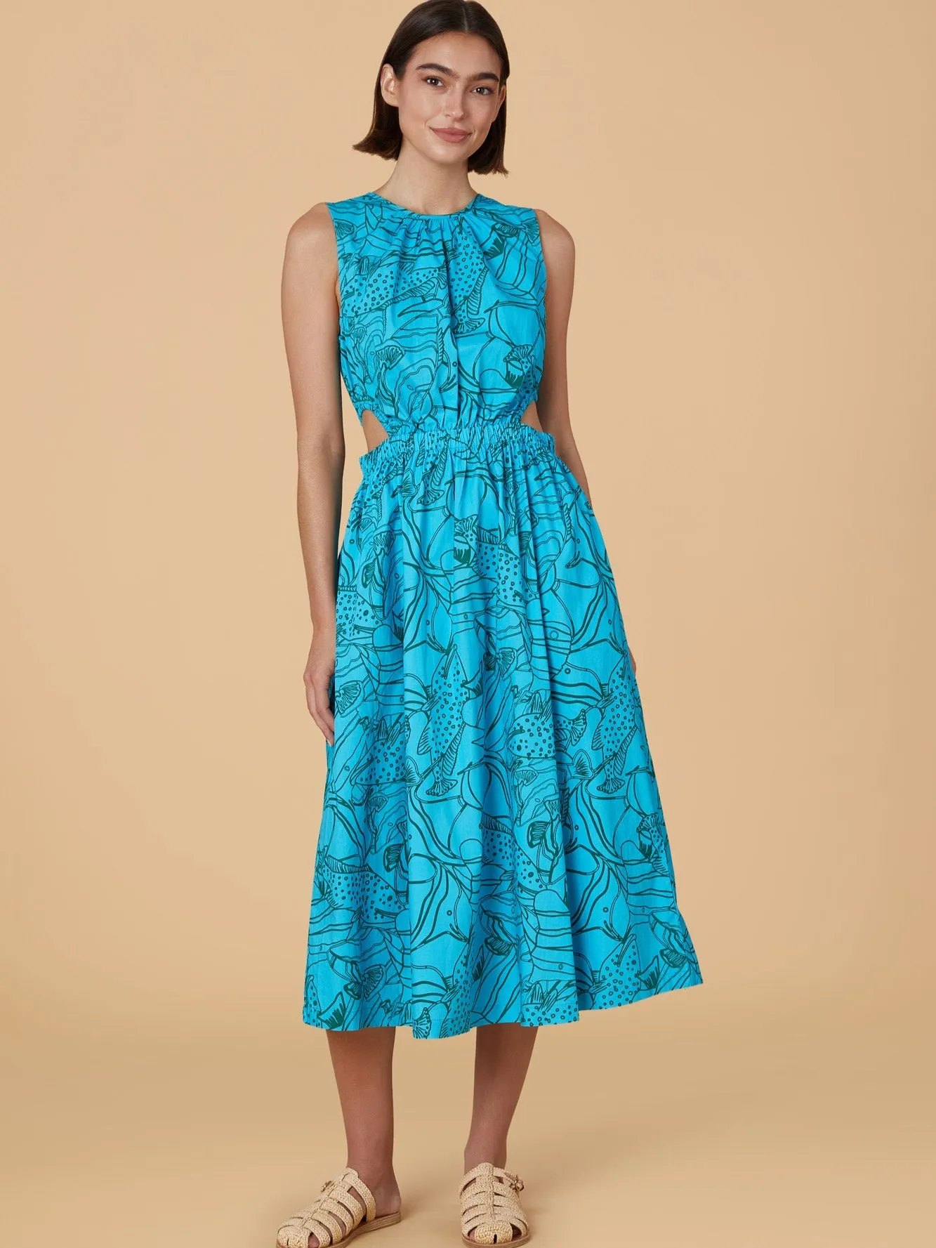 Betsy Dress in Reef Reverse sold by Beau & Ro