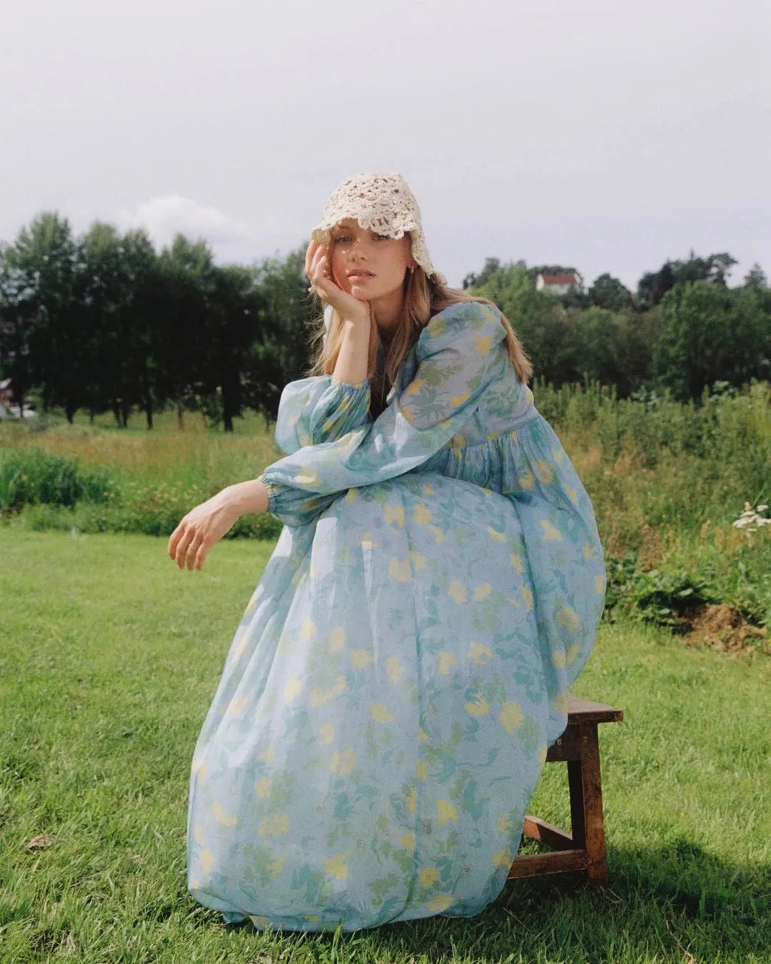 Cupro Relaxed Dress in Anemone Field sold by Beau & Ro product image thumbnail 3