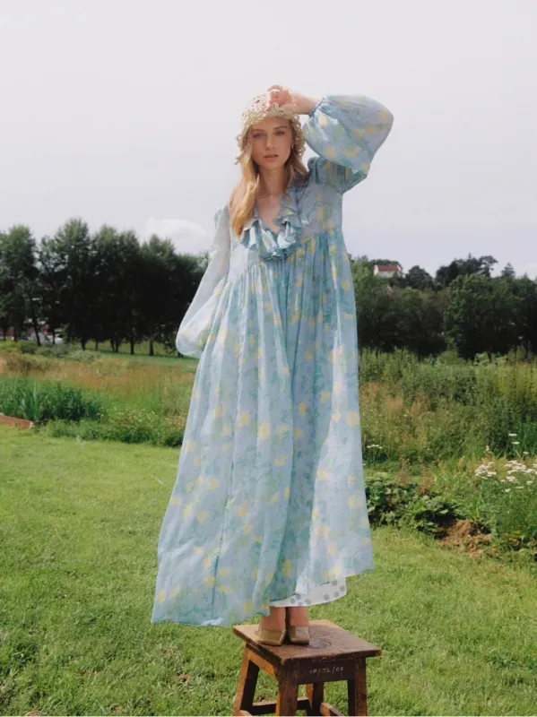 Cupro Relaxed Dress in Anemone Field sold by Beau & Ro