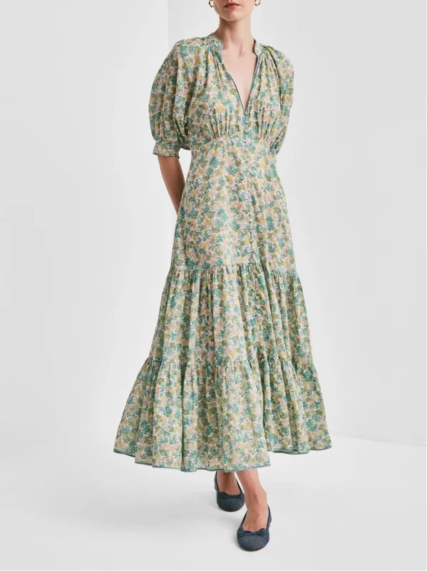 Cotton Party Maxi Dress in Anemone sold by Beau & Ro