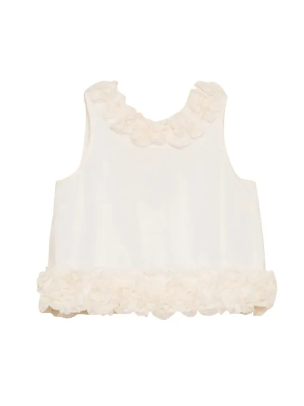Organza Frilly Top in Vintage White sold by Beau & Ro