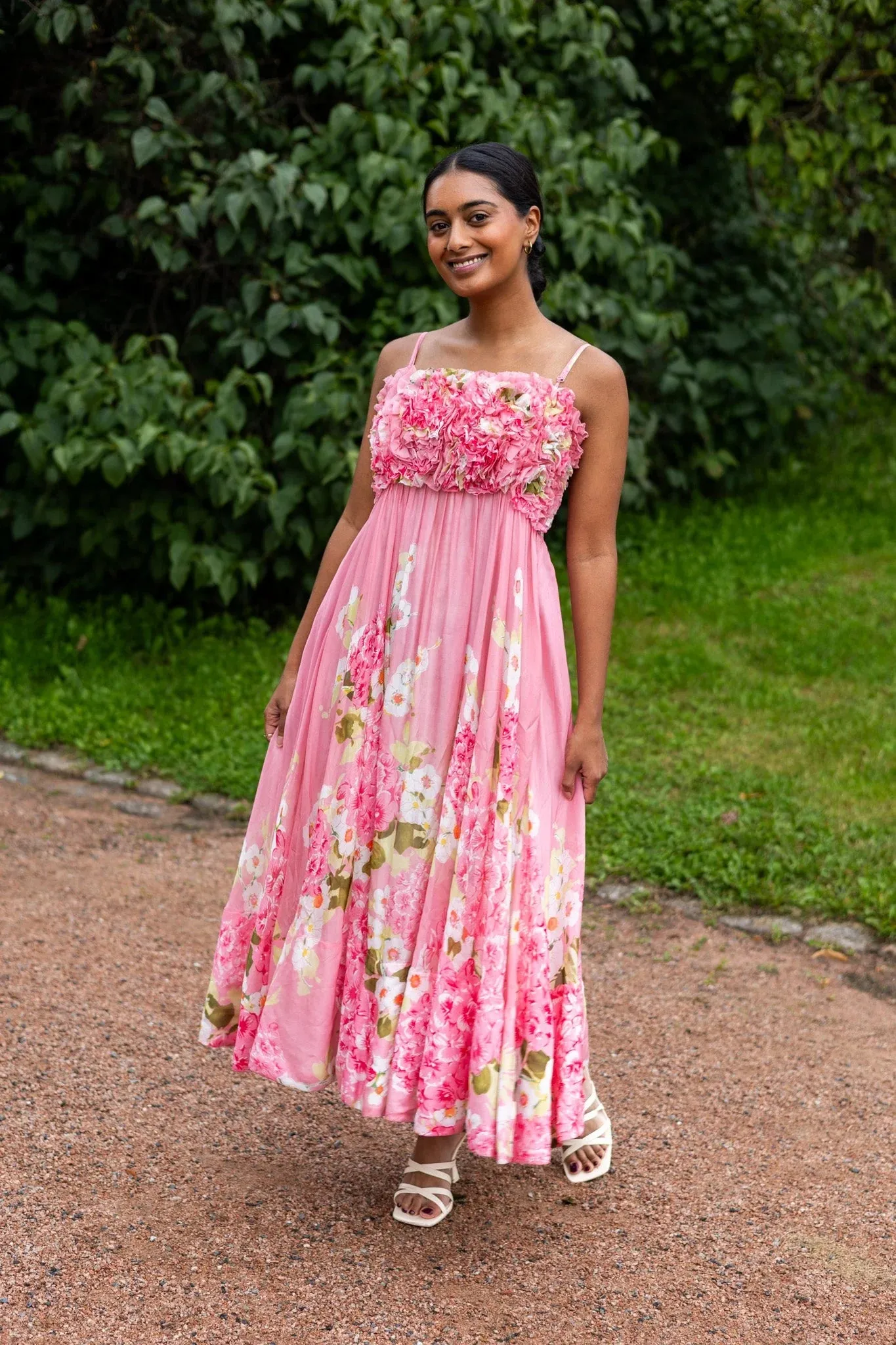 Organza Strap Dress in Cherry Blossom sold by Beau & Ro product image thumbnail 2