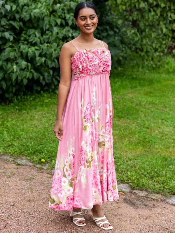 Organza Strap Dress in Cherry Blossom sold by Beau & Ro