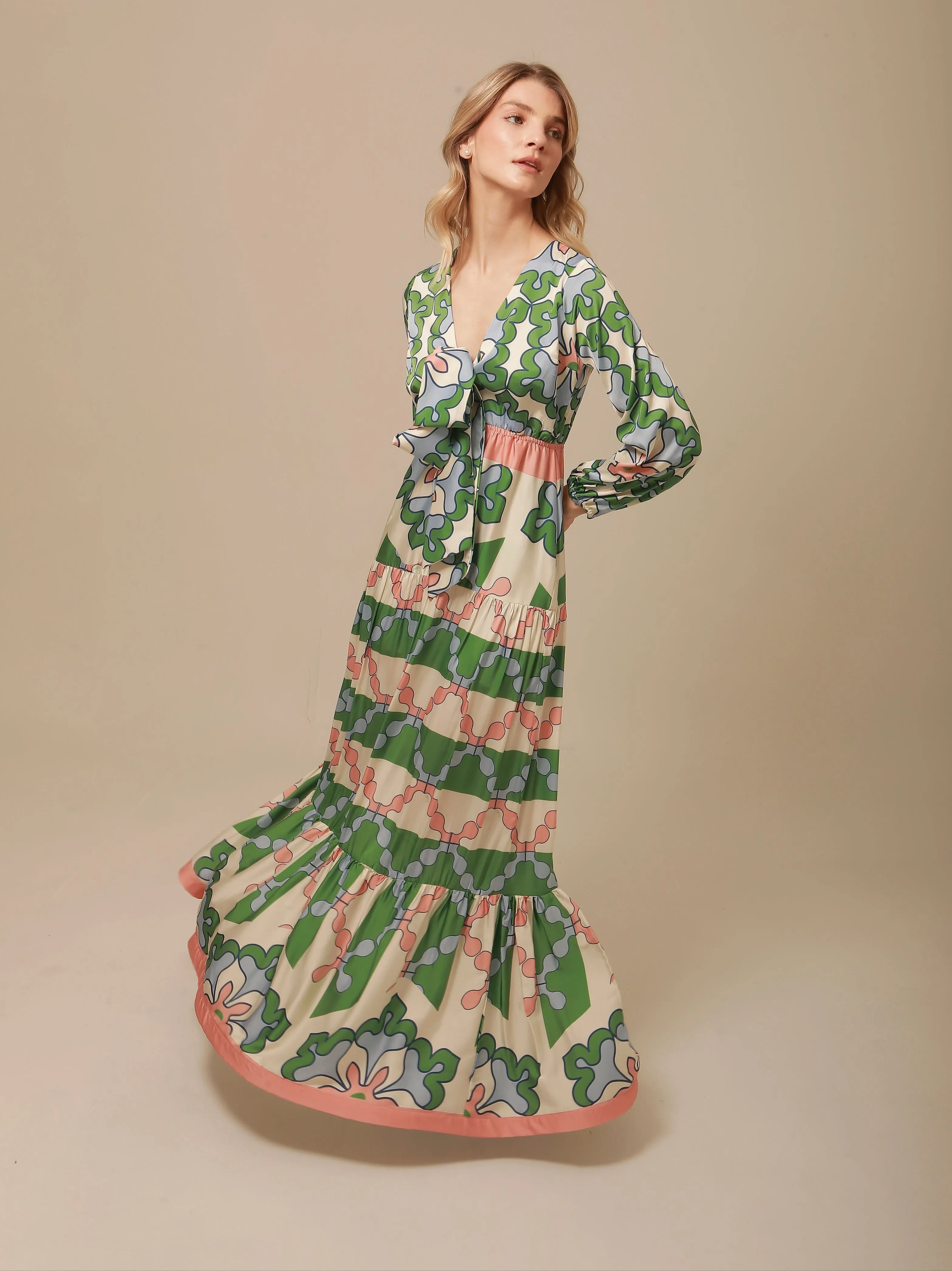 Eva Dress in Multi Floral sold by Beau & Ro