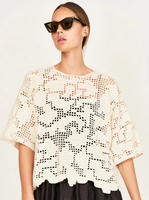 Fez Crochet Top in Natural sold by Beau & Ro