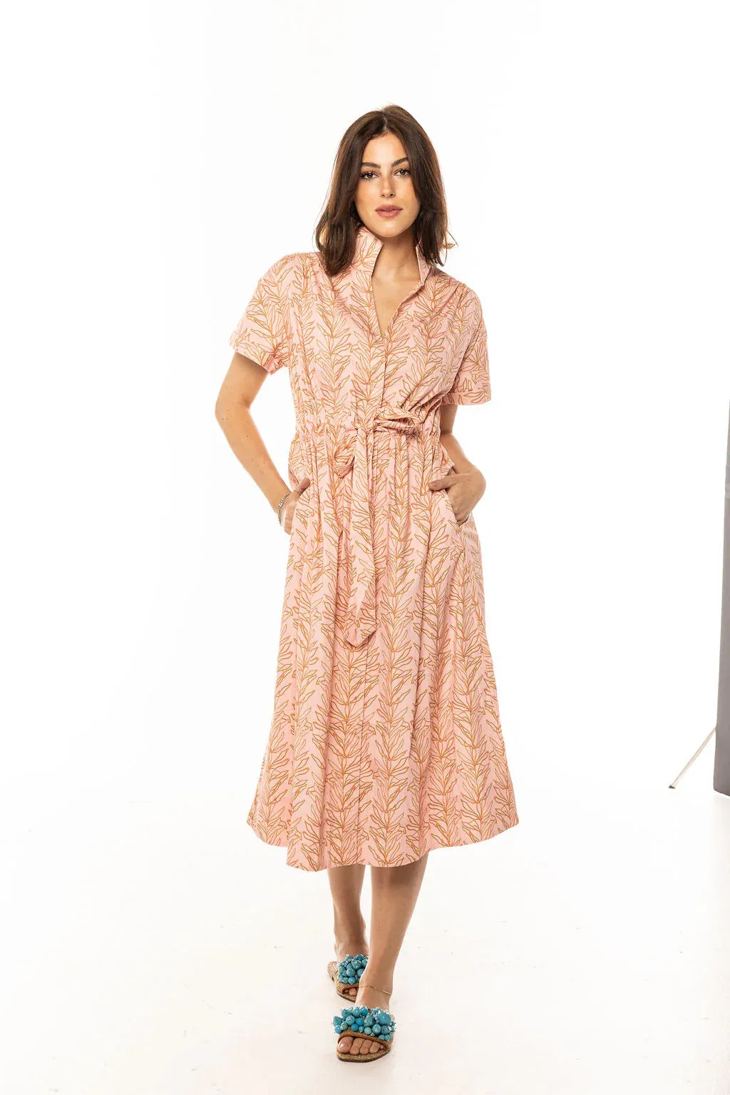 Bria Dress in Pink Climbing Leaves sold by Beau & Ro product image thumbnail 2