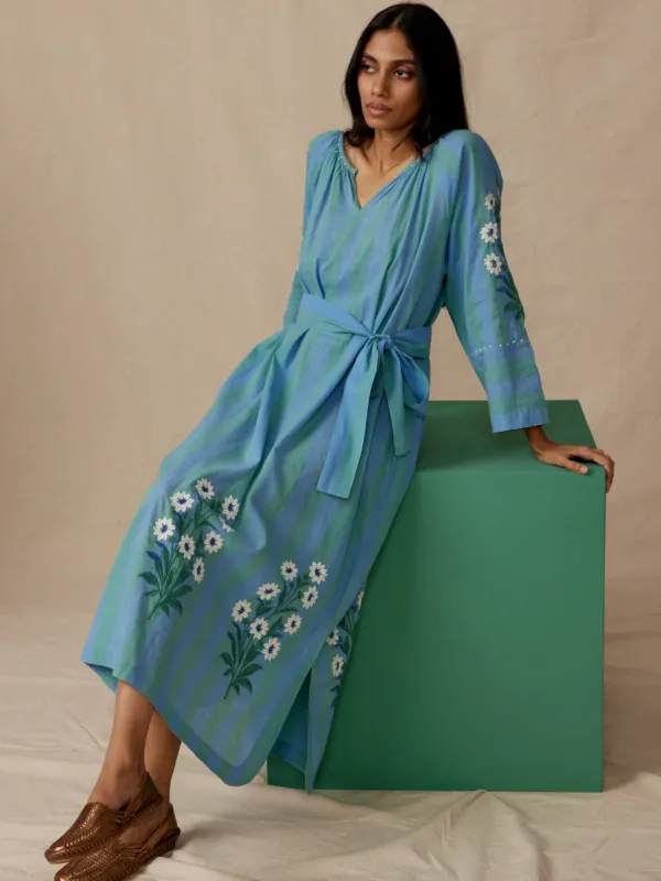 Symi Kaftan in Aegean Daises sold by Beau & Ro