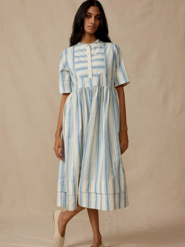 French Dress in Blue Ticking sold by Beau & Ro
