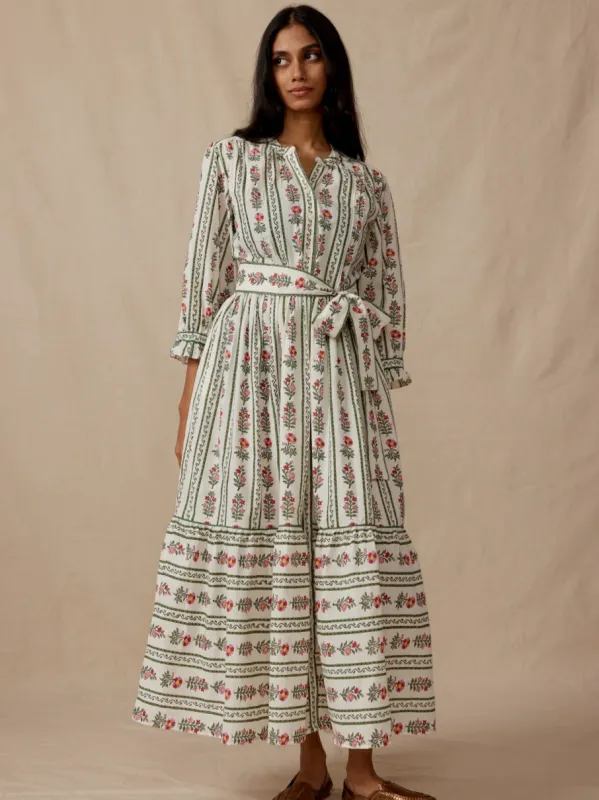 Colette Dress in Provence Sunflower Stripe sold by Beau & Ro