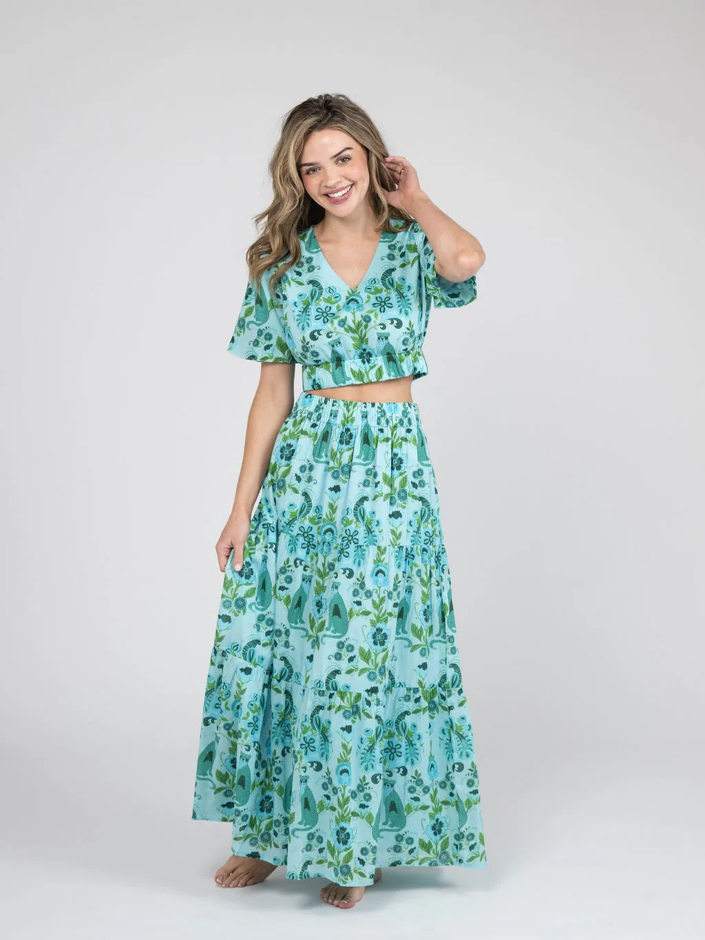 The Abby Top | Turquoise Leopard Love sold by Beau & Ro product image thumbnail 2