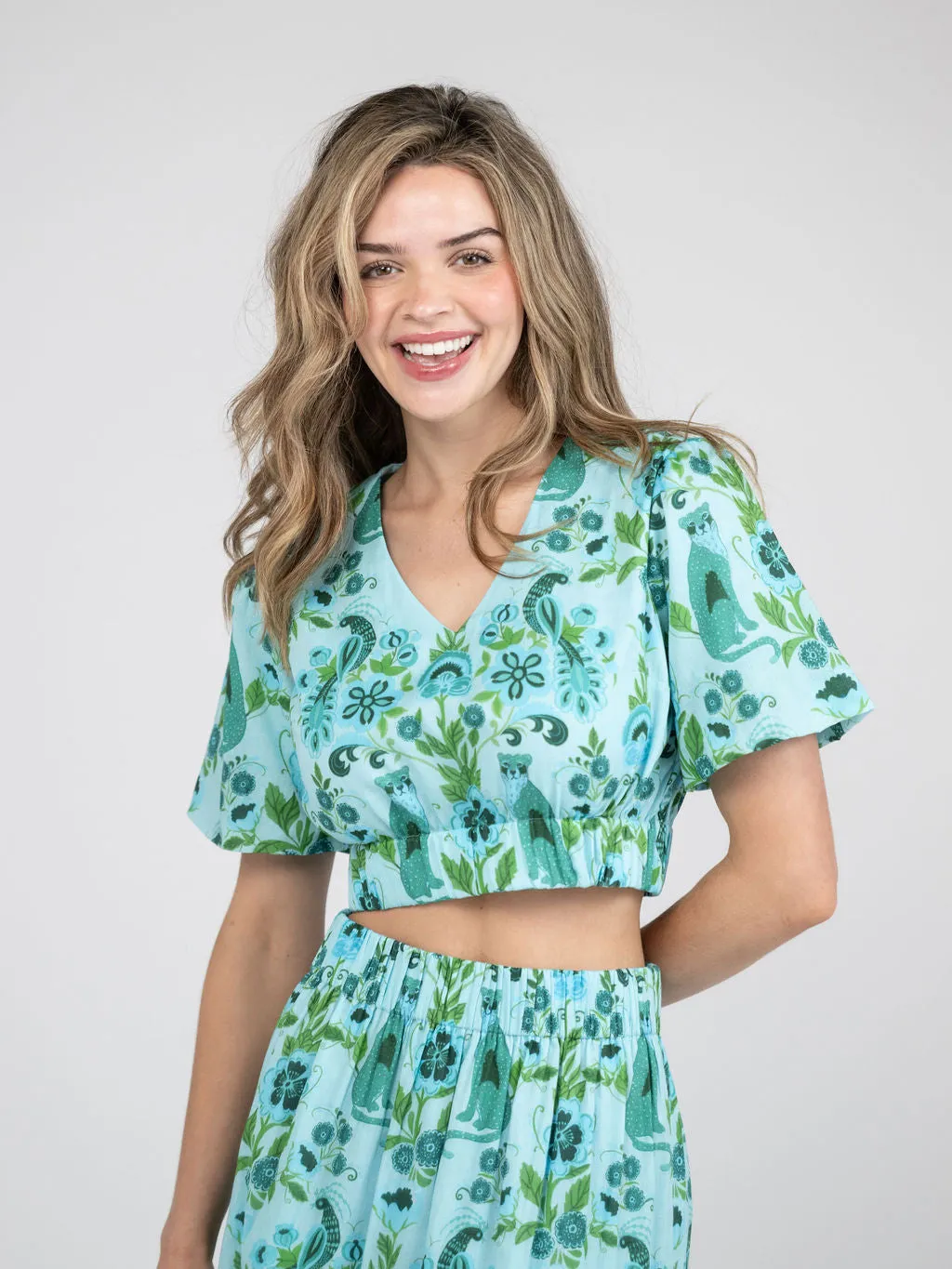 The Abby Top | Turquoise Leopard Love sold by Beau & Ro
