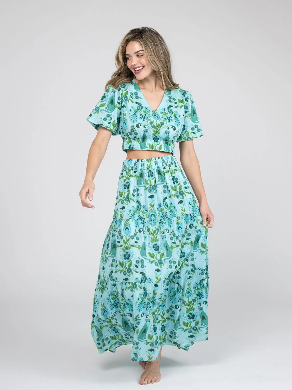 The Abby Top | Turquoise Leopard Love sold by Beau & Ro product image thumbnail 3