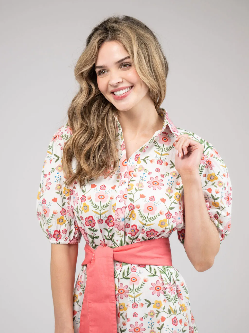The Monica Dress | Pink Folk Flower sold by Beau & Ro product image thumbnail 5