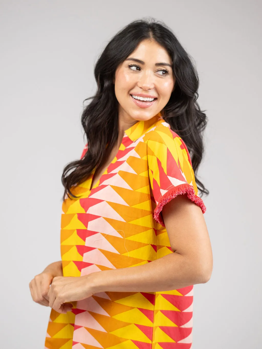The Beach Tunic | Sunset Bagru Triangle sold by Beau & Ro product image thumbnail 4