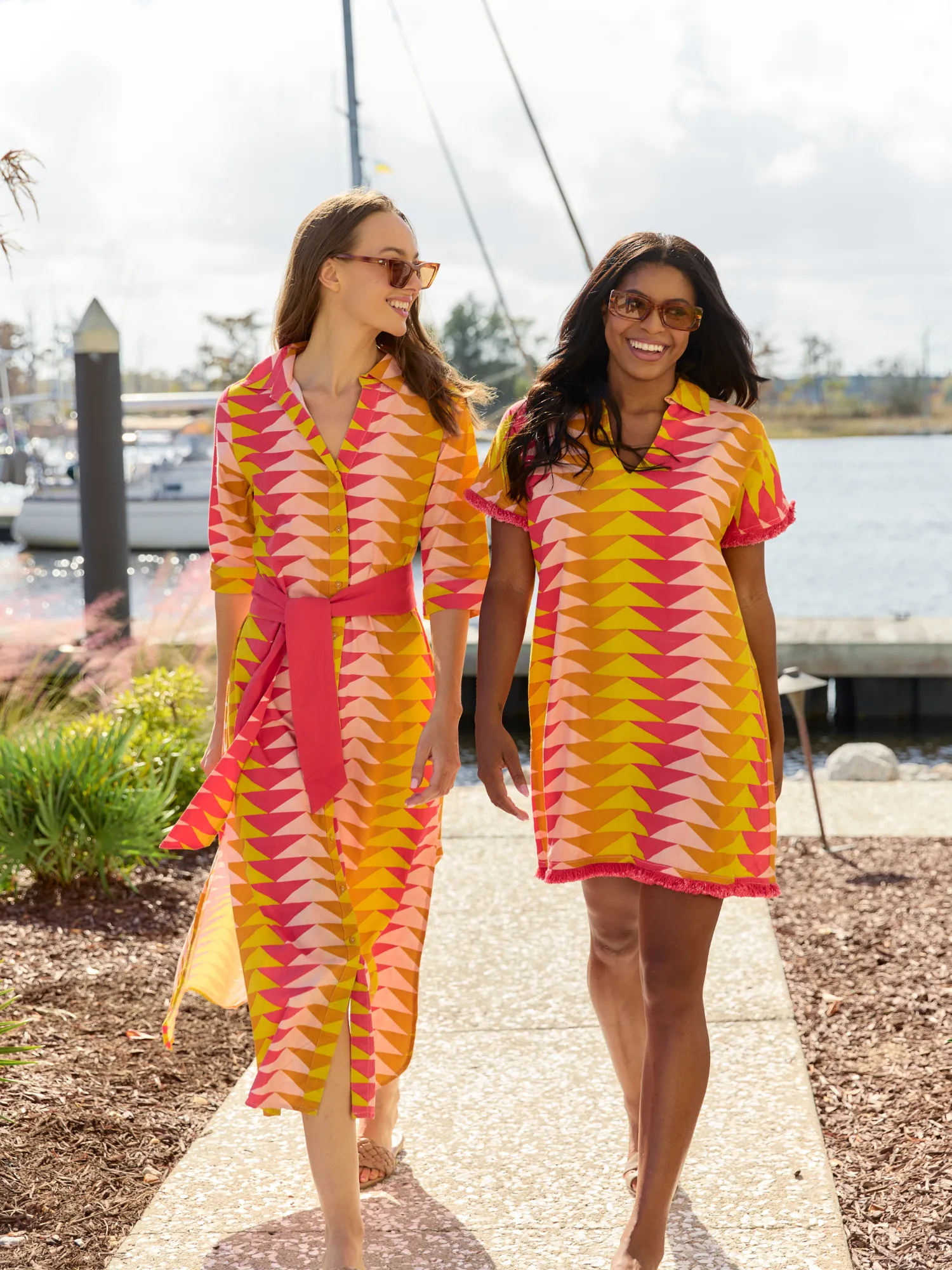 The Beach Tunic | Sunset Bagru Triangle sold by Beau & Ro product image thumbnail 2