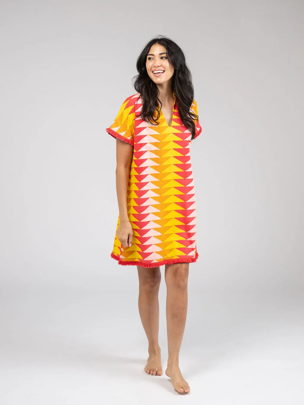 The Beach Tunic | Sunset Bagru Triangle sold by Beau & Ro product image thumbnail 3