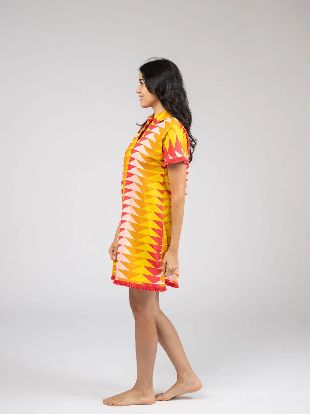 The Beach Tunic | Sunset Bagru Triangle sold by Beau & Ro product image thumbnail 5