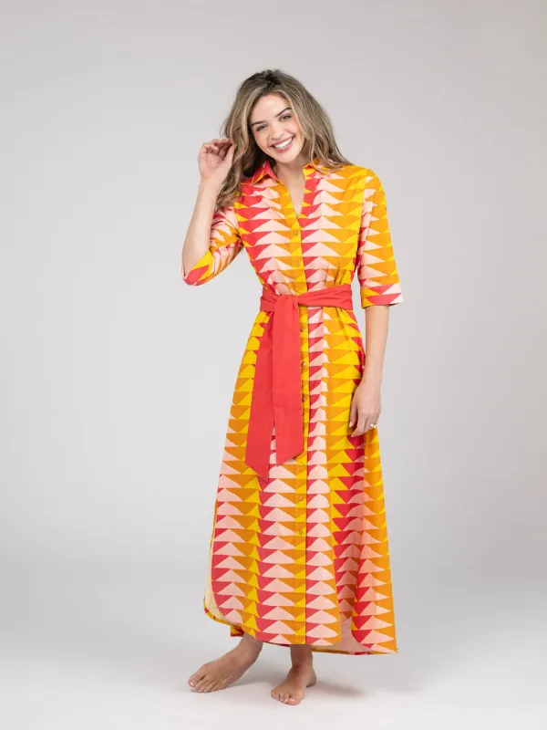 The Eloise Dress | Sunset Bagru Triangle sold by Beau & Ro
