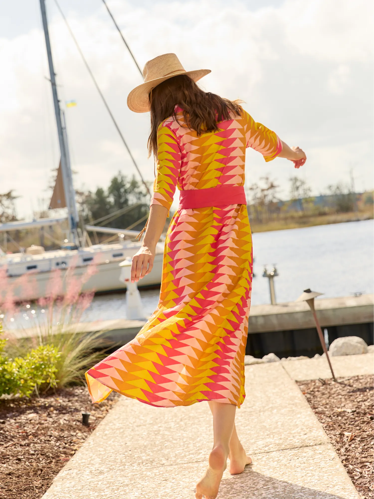 The Eloise Dress | Sunset Bagru Triangle sold by Beau & Ro product image thumbnail 2