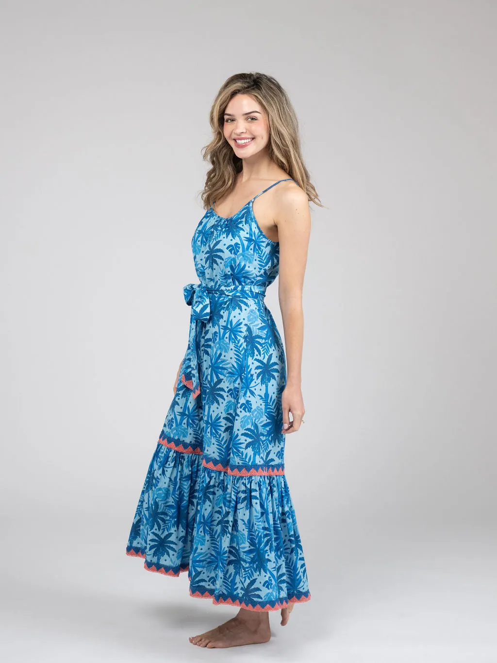 The Sunny Dress | Blue Palm Leaf sold by Beau & Ro product image thumbnail 3