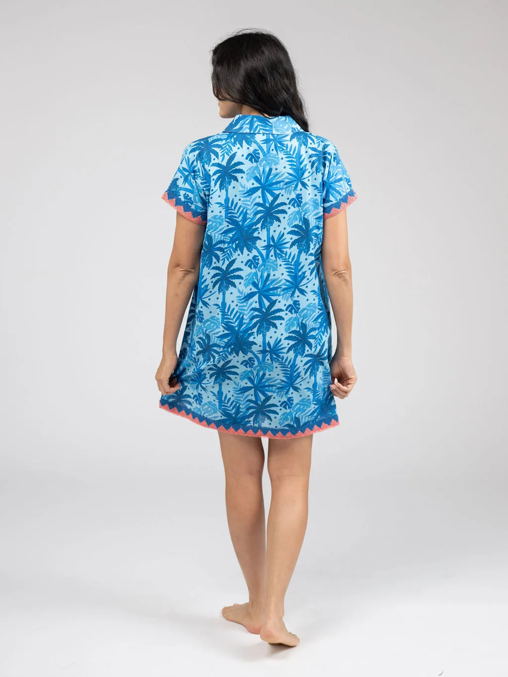 The Beach Tunic | Blue Palm Leaf sold by Beau & Ro product image thumbnail 5