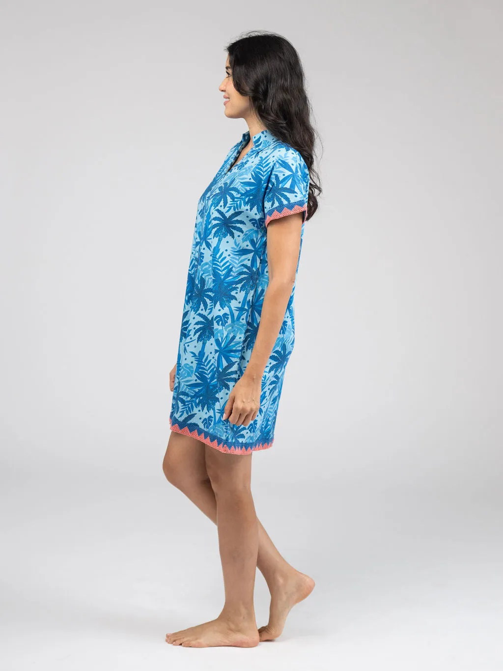 The Beach Tunic | Blue Palm Leaf sold by Beau & Ro product image thumbnail 4