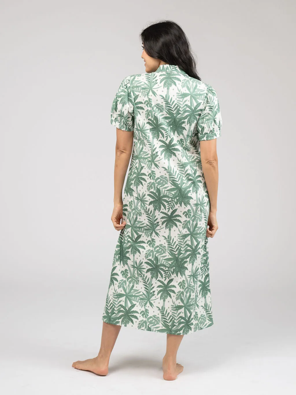The Kris Dress | Beige Palm Leaf sold by Beau & Ro product image thumbnail 4