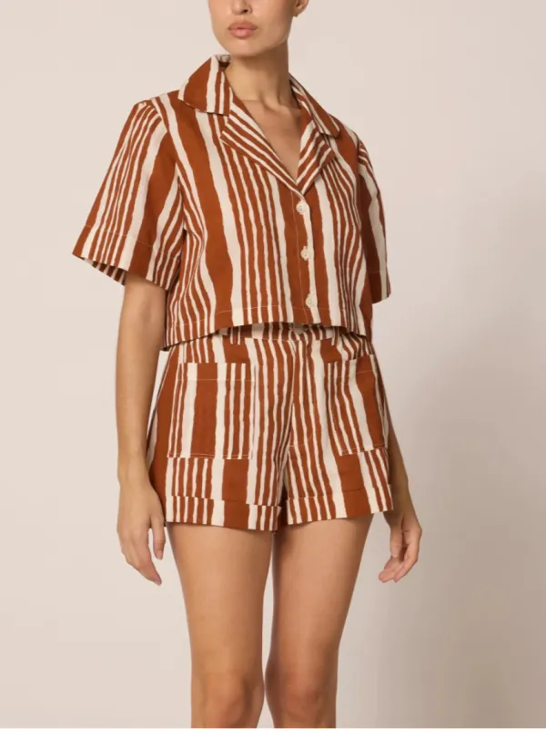 Mizuki Blouse in Vecchio Stripe sold by Beau & Ro