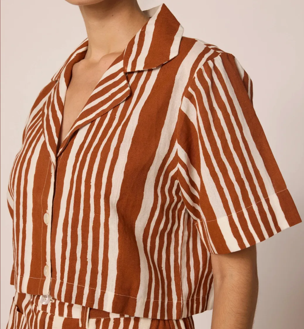 Mizuki Blouse in Vecchio Stripe sold by Beau & Ro product image thumbnail 2