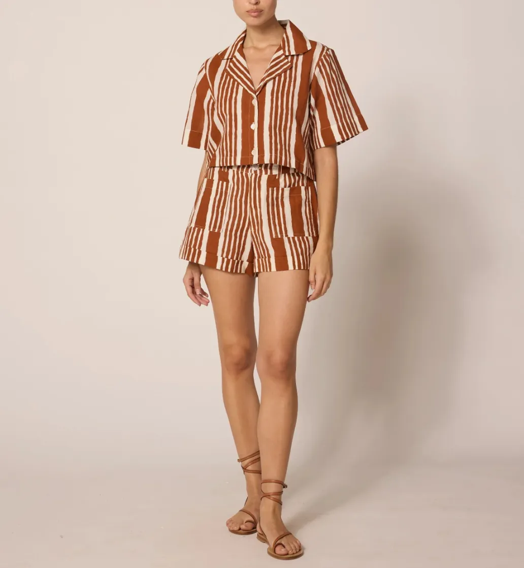Mizuki Blouse in Vecchio Stripe sold by Beau & Ro product image thumbnail 3